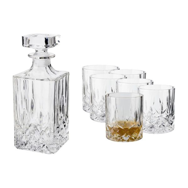 Dorre Vide whiskyglassæt karaffel og 6 whiskyglas Krystalglas