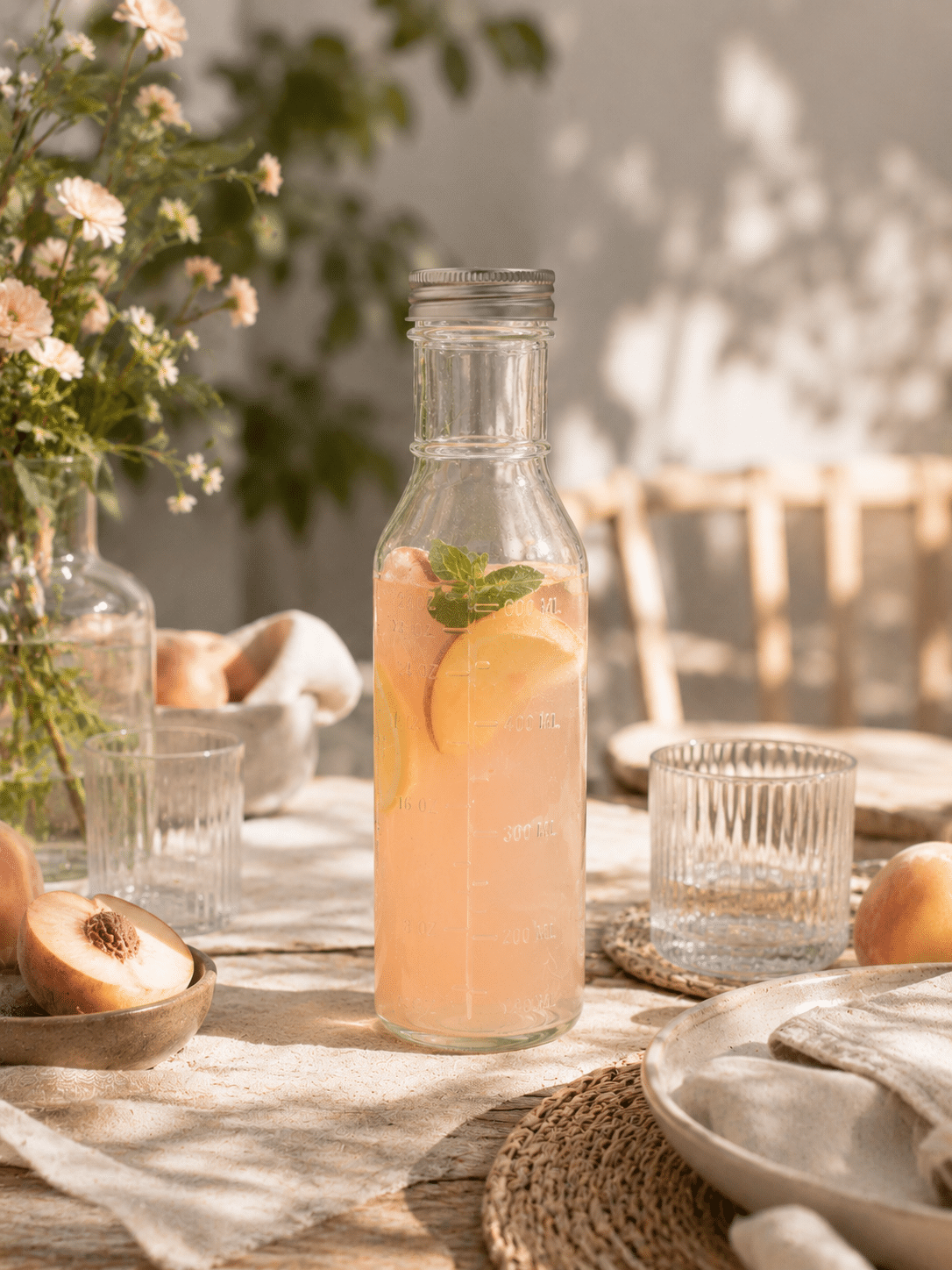 Vandkaraffel med metallåg | 1000 ml |