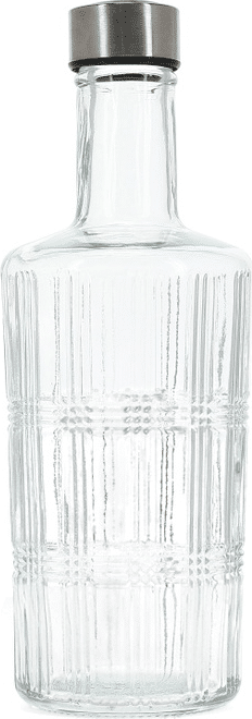 Karaffel Bonbistro Tap 1,1 l transparent struktureret glas med metalåg, tåler opvaskemaskine